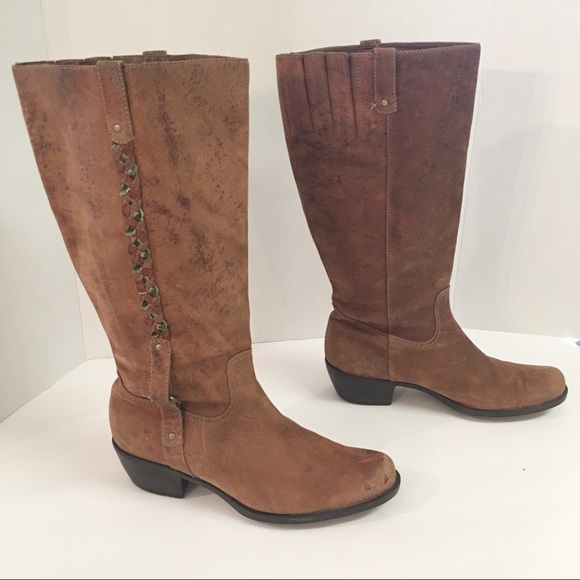 clarks tall leather boots